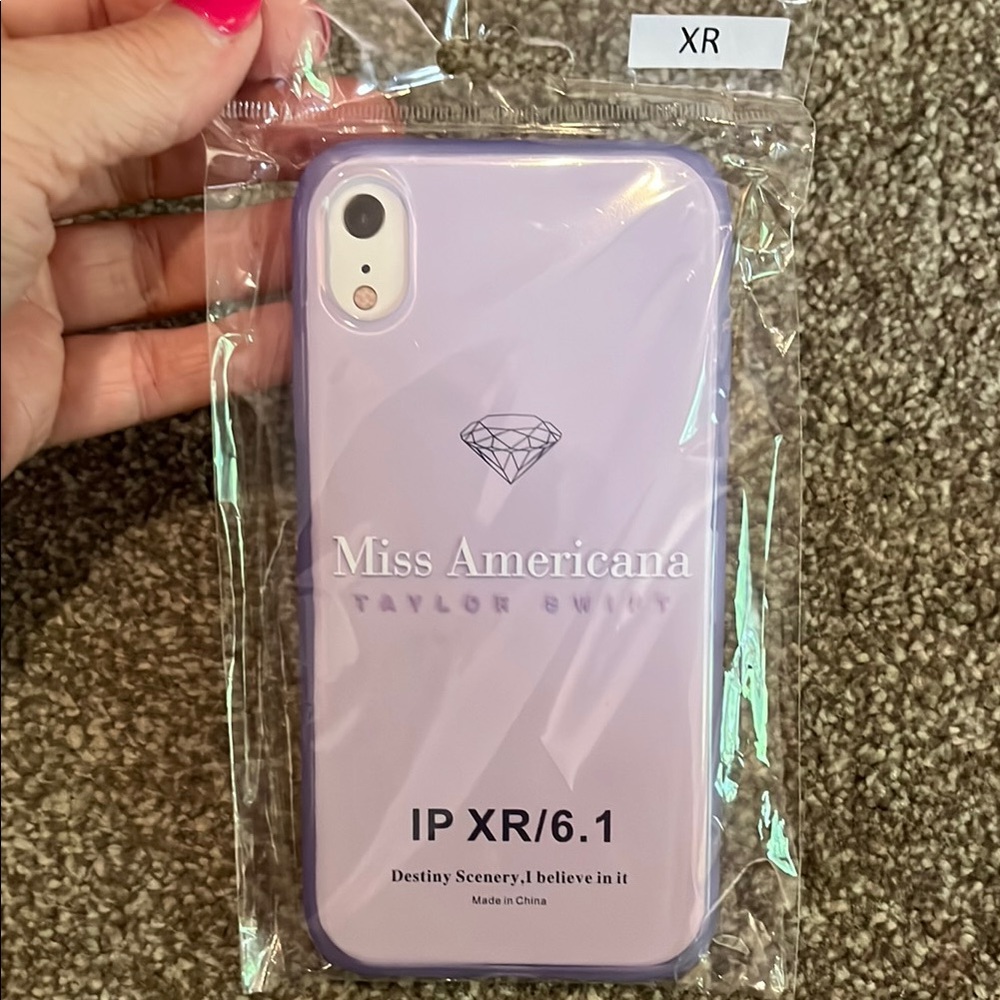 Taylor Swift Purple iPhone XR Case with Crystal Logo